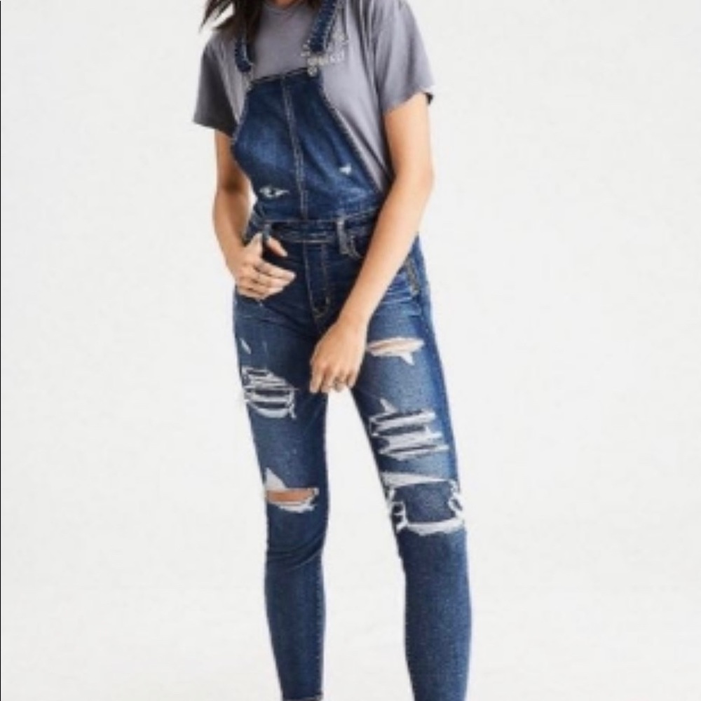 American Eagle skinny legging overalls